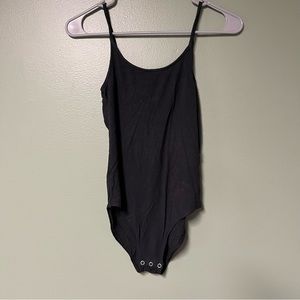 Black Ribbed Bodysuit